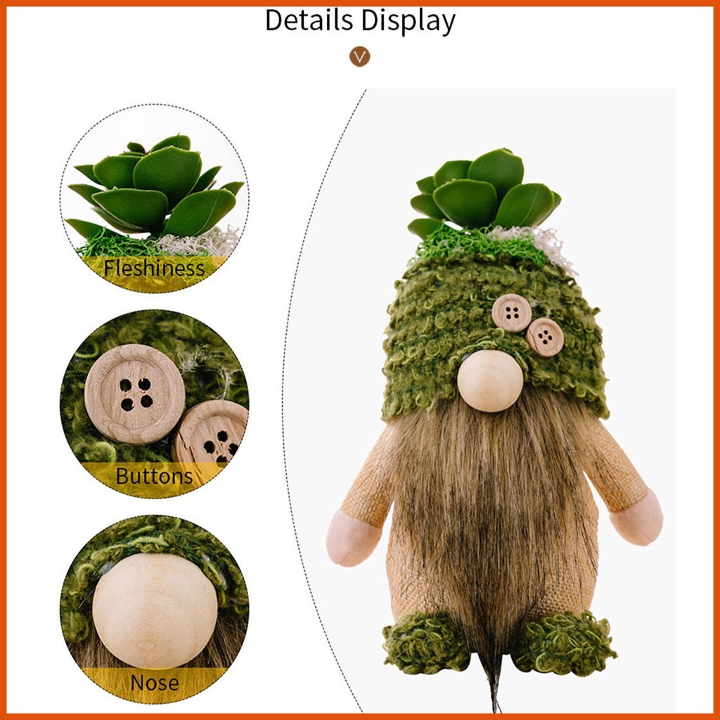 Green Gnome Decor Green Faceless Rudolph Plush Toy Spring Tiered Tray ...