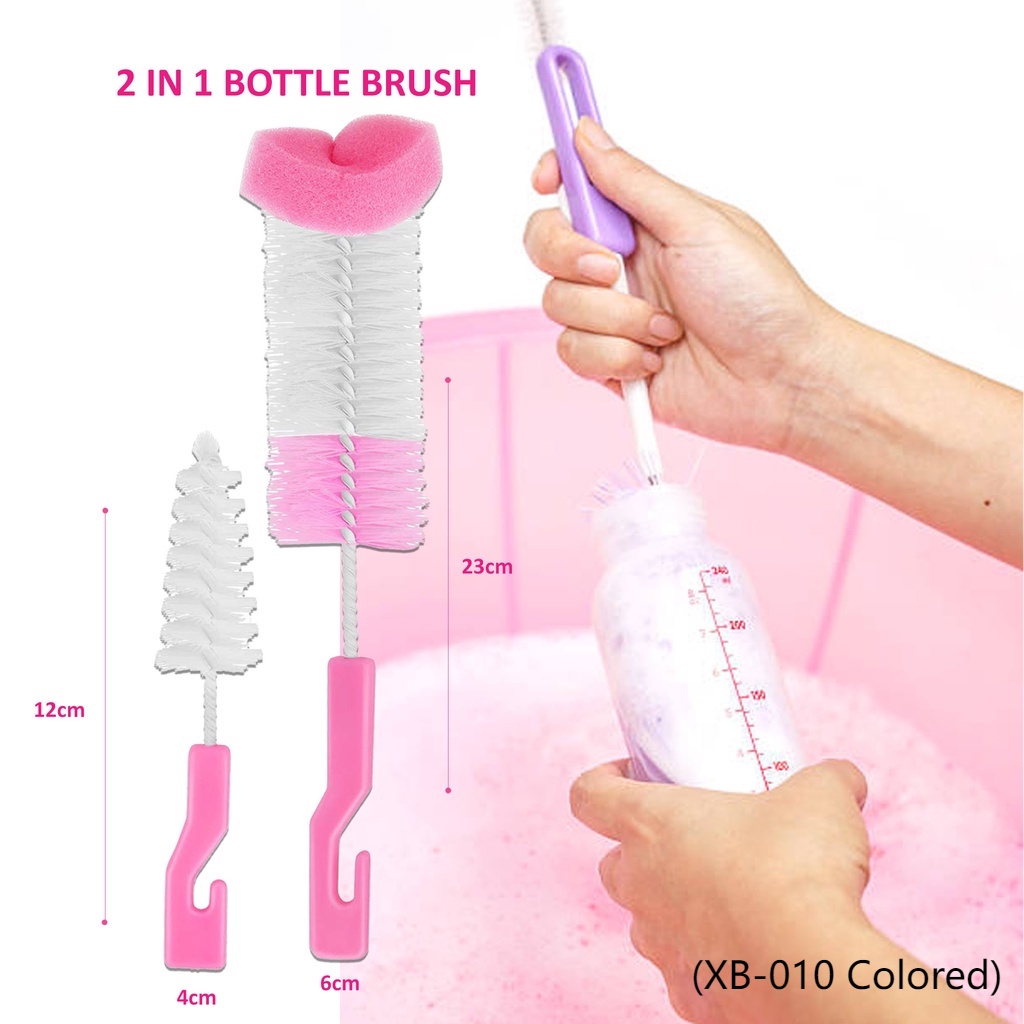 6pcs Baby Bottle Cleaning Brushes - Green Nylon PP Sponge Bottle Brush Set For Infants