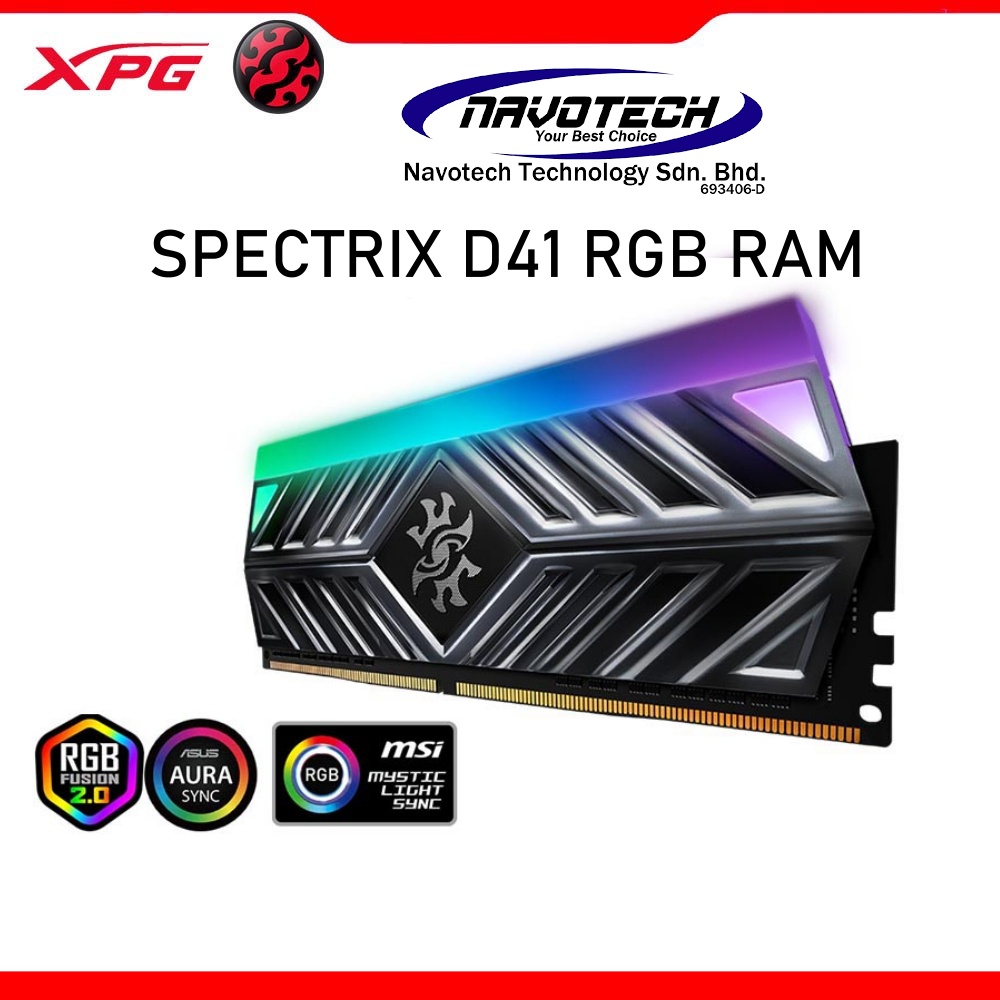 Adata RAM D41 XPG Spectrix D41 DDR4 RGB Gaming Ram | Shopee Philippines