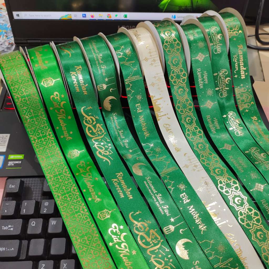 1roll Ramadhan Ribbon 2,5cm - PS303 Premium Eid Al-Fitr Ribbon | Shopee ...