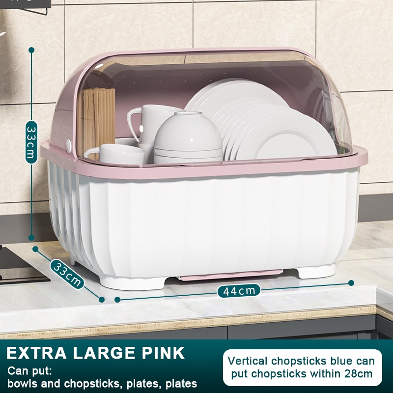 Lagayan Ng Plato Kitchen Dish Drainer Drying Rack With Cover Plastic