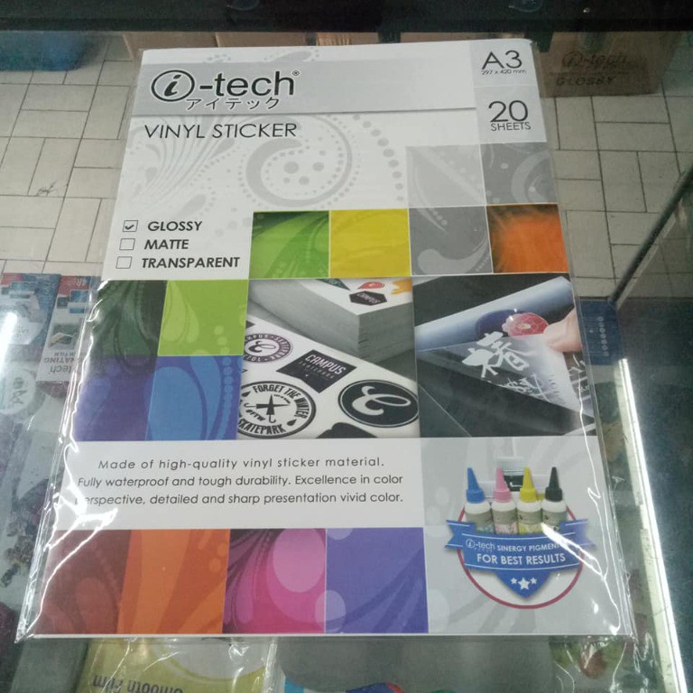 [1 PACK] A3 Size I-tech Vinyl sticker Printable Waterproof Vinyl ...