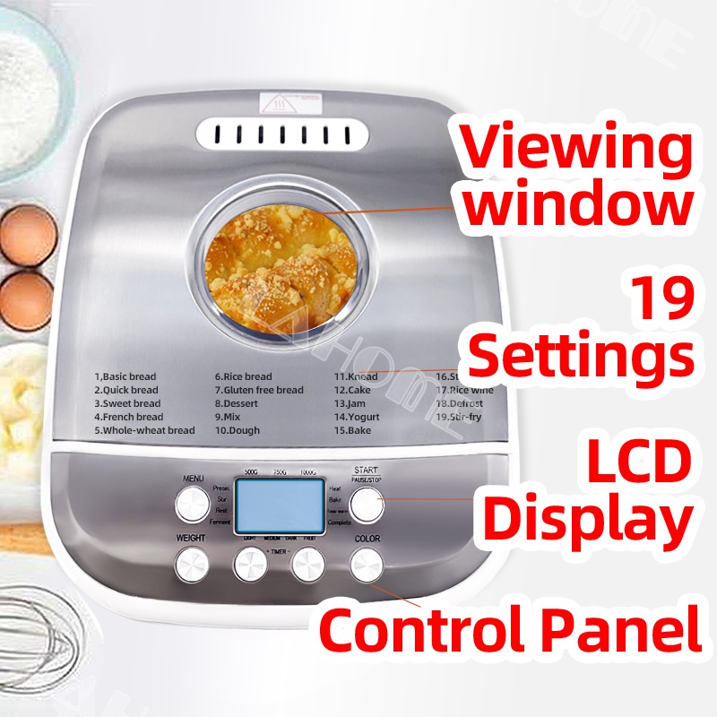 Lahome Smart Automatic 19 In 1 Bread Machine Programmable Maker ...