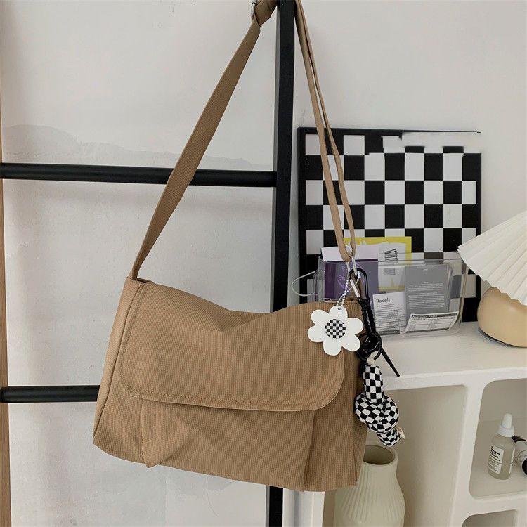 Canvas Shoulder Bag for Women Sling Bag Crossbody Bag Out Side Pocket Messenger Bag