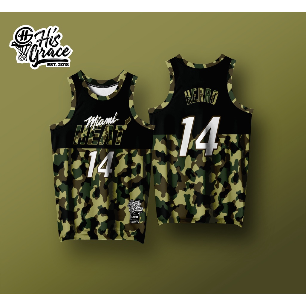 Miami heat camo clearance jersey