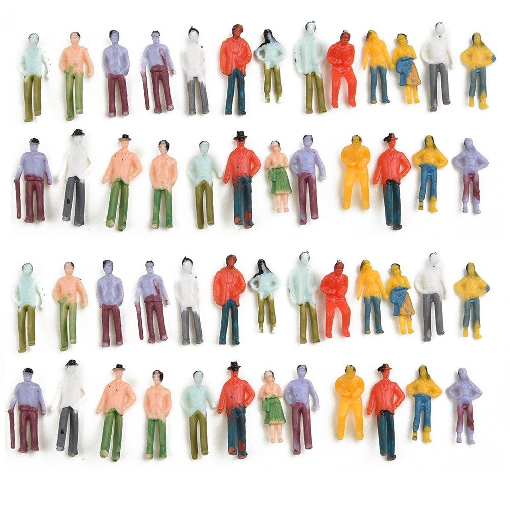 80pcs 1:75 Scale Painted Model People Miniature Figures for Train ...