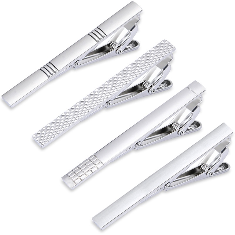 Men Luxury Tie Clip Silver Golden Neckties Pin Jewelry Formal Business