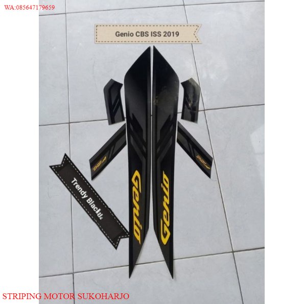(ORIGINAL) Honda Genio CBS ISS 2019 Black Motorcycle Striping Sticker ...