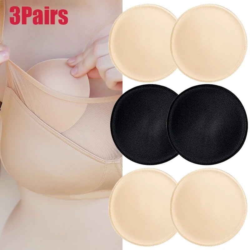 3 Pairs Soft Bra Pad Inserts Removable Bra Pad for Women Breast Push Up Enhancer Bra Pad Sports