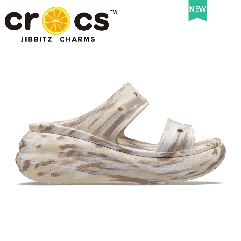 Croc women shoes CRUSH MARBLED SANDAL 厚底沙滩鞋 坡跟鞋 增高 防滑#208235