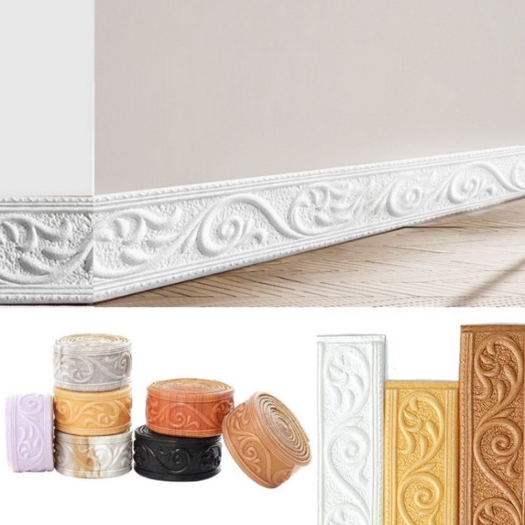 3d Foam Wall Stickers Self Adhesive Waterproof Baseboard Wallpaper ...