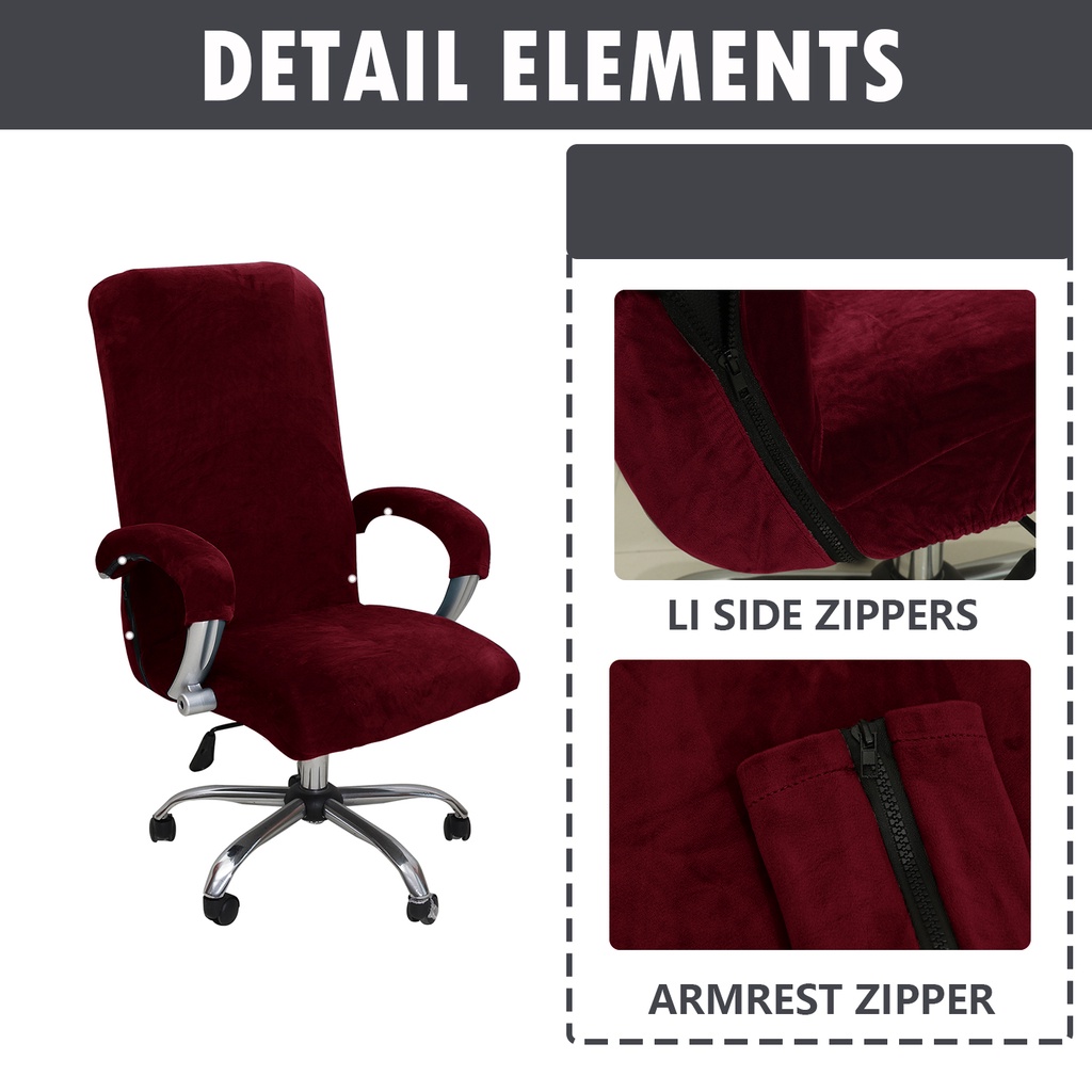 L/XL Sizes Office Stretch Silver velvet Chair Covers Anti-dirty ...
