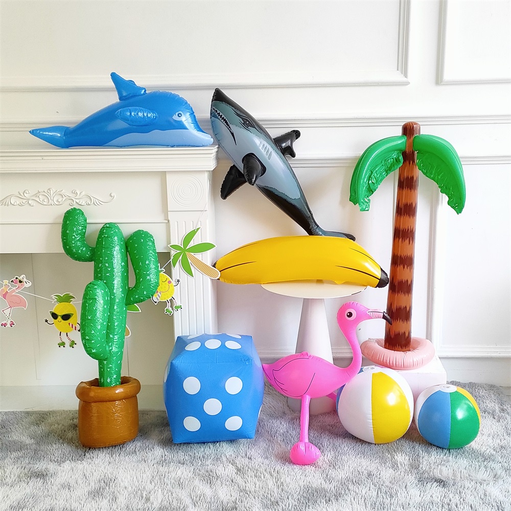 New balloon toy inflatable coconut tree cactus flamingo shark four ...