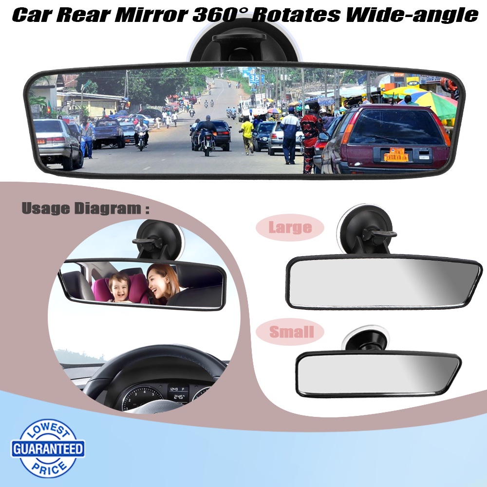 Universal Adjustable Suction Cup Interior Rear View Mirror Car Rear ...