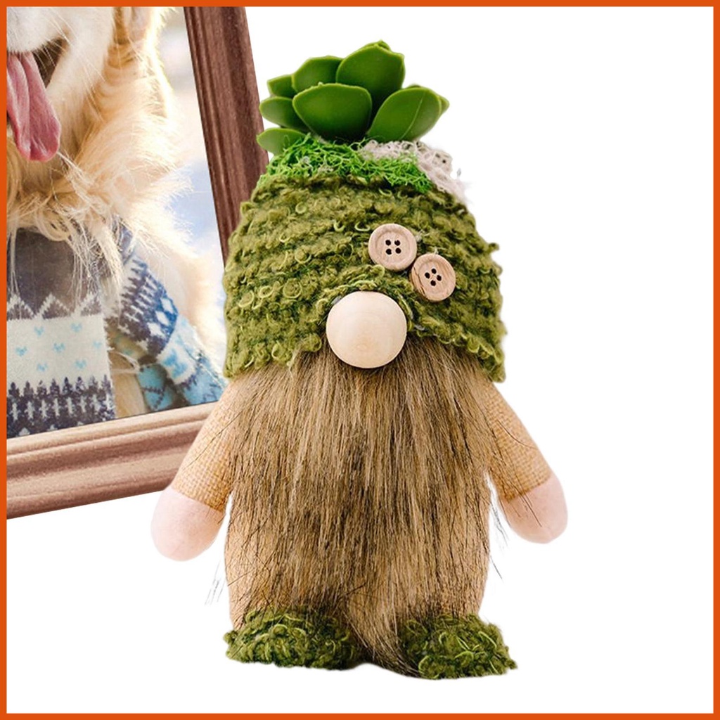 Green Gnome Decor Green Faceless Rudolph Plush Toy Spring Tiered Tray ...
