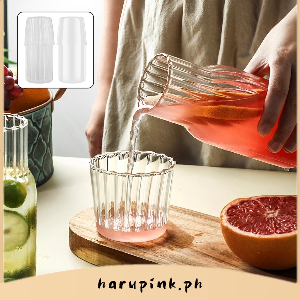 Glass Water Pitcher Set with Glass Cup 500ML/600ML V-Shaped Mouth Glass ...