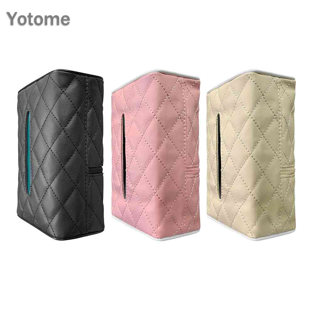 Universal Simple Car Tissue Box Case Leather Toilet Paper Holder Case ...