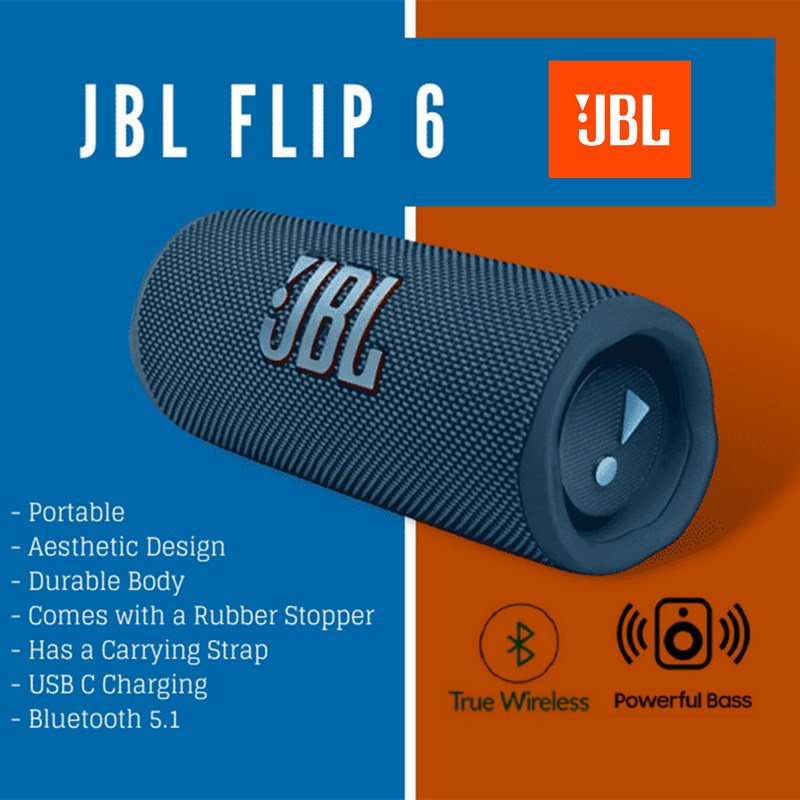 JBL Flip 6 Wireless Bluetooth Speaker Portable Waterproof Outdoor Stereo Car Speaker with Mic