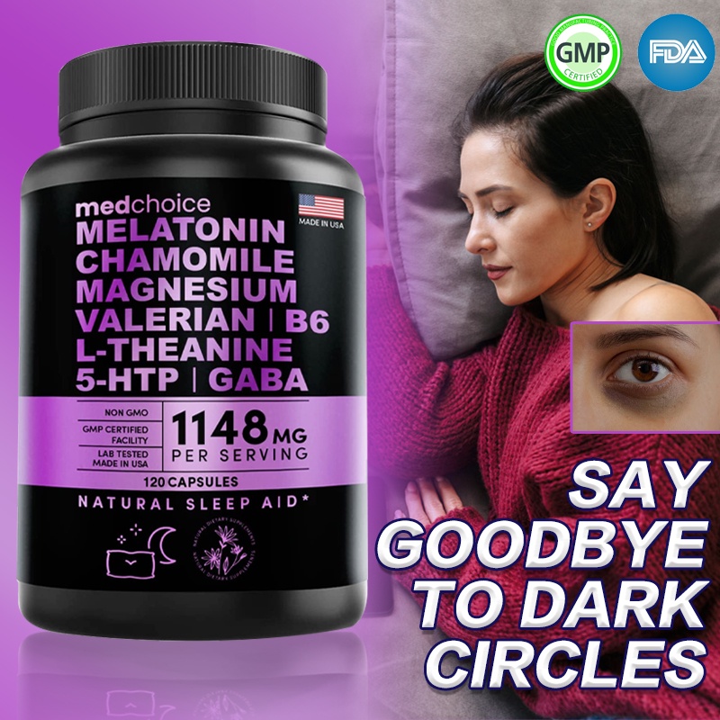 Natural Melatonin, Reduces Stress Adult Sleep Aid, Vitamin B6, Sleep Magnesium Improves