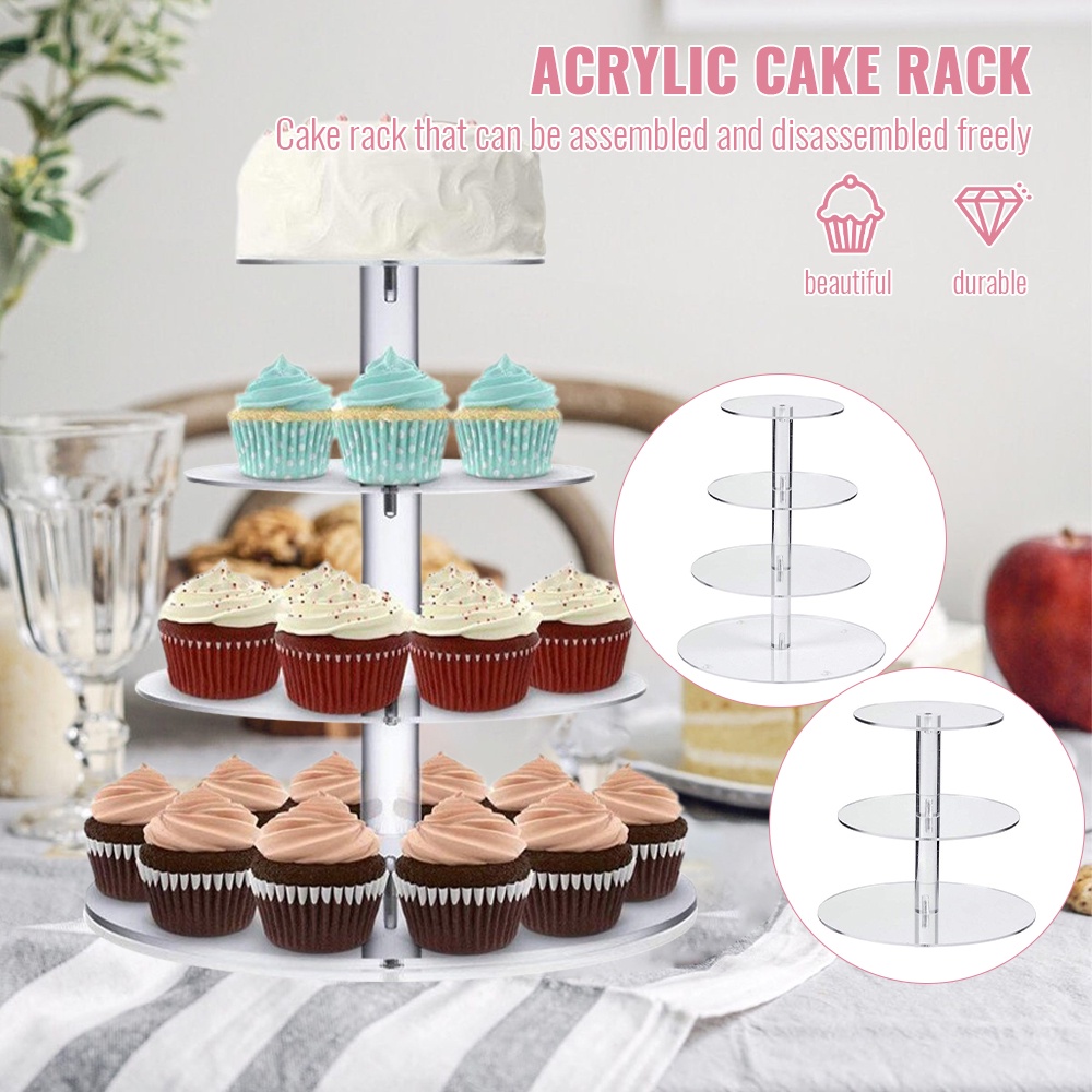 3/4Tier Acrylic Cupcake Cake Stand Dessert Stand/ Food Display Stand ...