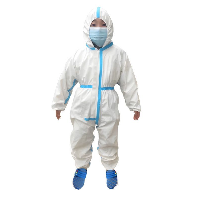 Children's White Protective Clothing Shoe Cover OnePiece Full Set