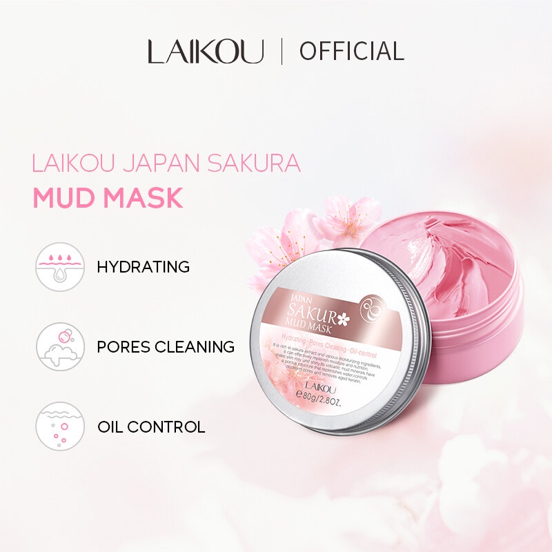 LAIKOU Japan Sakura Clay Mask Deep Cleansing Hydrating Whitening Mud ...