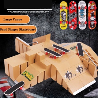 Mini Fingerboard Ramp Set Half Pipe Ramp pour Fingers Skateboards Training  Props Interactive Freestyle Skate Game pour Adult Kid