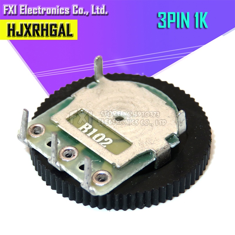 10pcs Double Gear tuning potentiometer B102 1K 3pin 16*2mm Dial ...