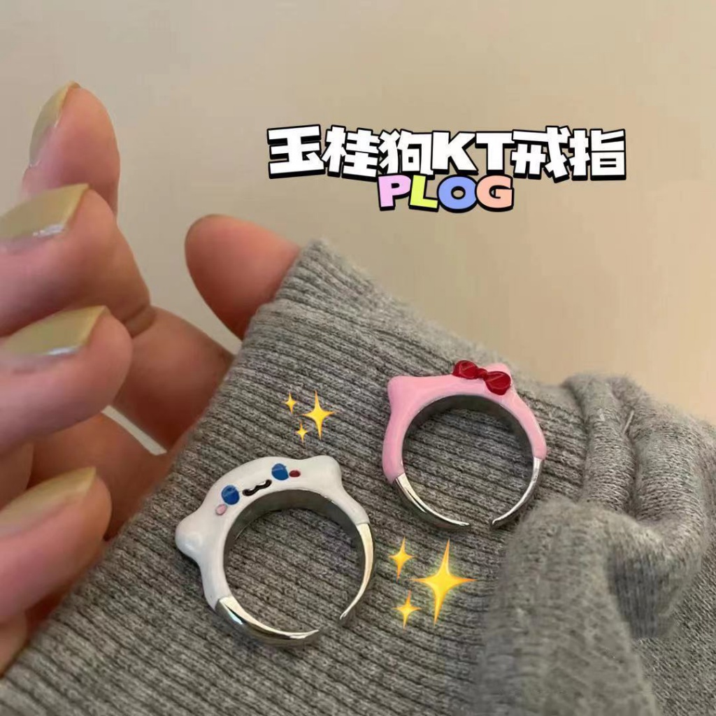 Sanrio Cinnamoroll Ring Kitty Cat Cartoon OpenLoop Ring Girlfriend