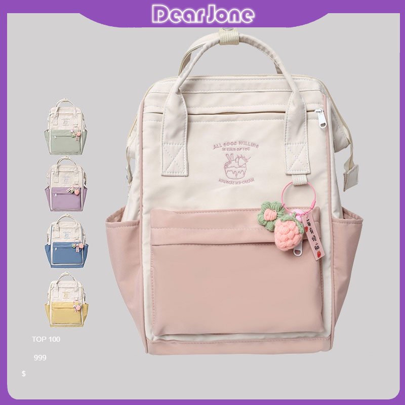 Original backpack Korean doughnut style Makaron color matching backpack