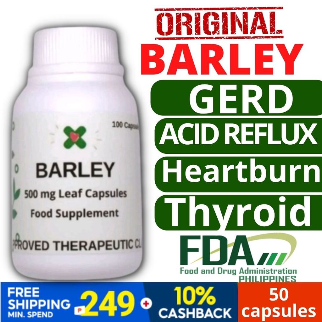 Barley Capsule Trace Minerals Gerd Acid Reflux Pure Organic Barley