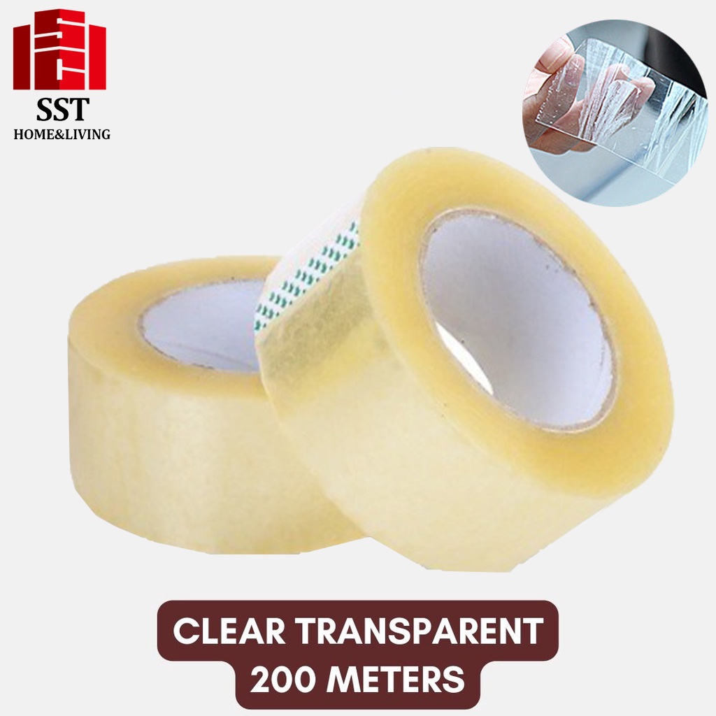 SST Packaging Tape 2 inch 45mm x 200 Meters Clear Tape Scotch Tape Express  Packing And Binding Tape