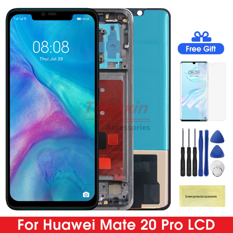tft Huawei Mate 20 Pro Display Screen with Frame, for Huawei Mate 20 Pro LYAL09 LYAL29 Lcd