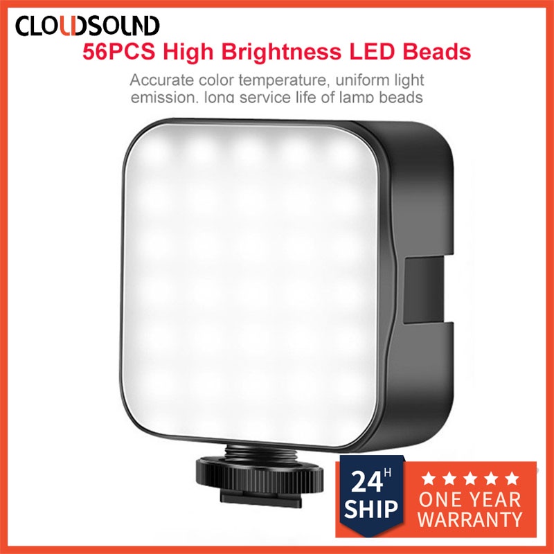 6500K LED Video Light Camera Pocket Lights Fill Lamp with 3 Cold Shoe ...