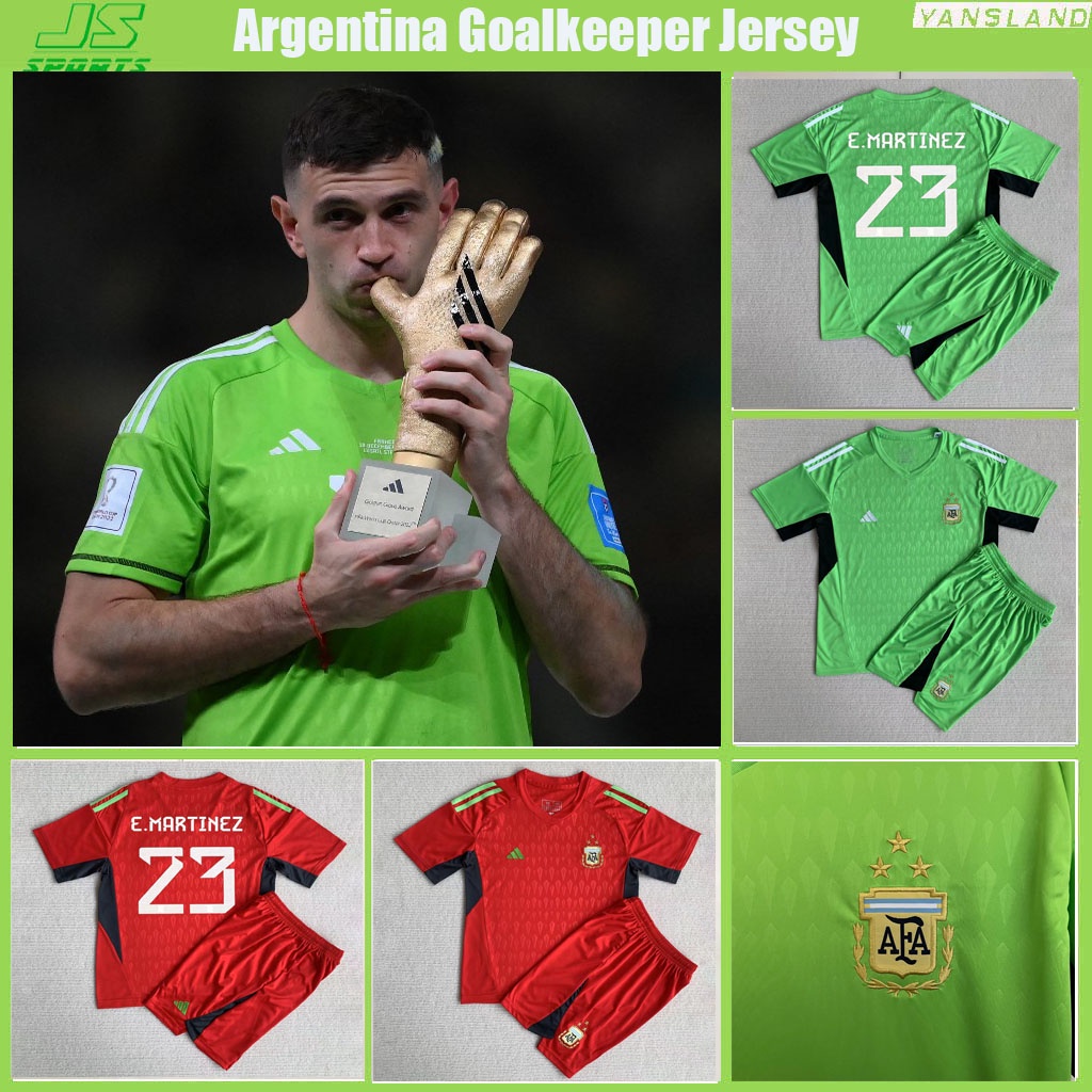 3 Stars 2023 Argentina Green E.Martinez Goalkeeper Final Match Jersey With  Full Patches - Kitsociety