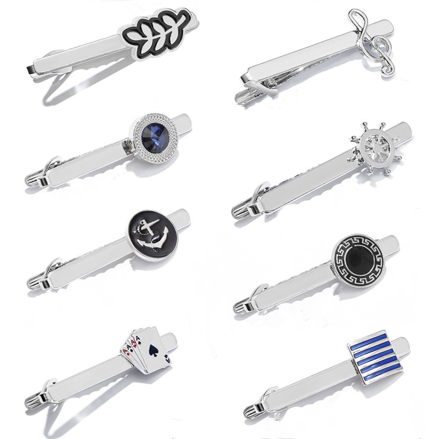 5Pcs Mens Tie Clips Set Bar Clip Wedding Business Necktie Clip With Gift Box I.238368879
