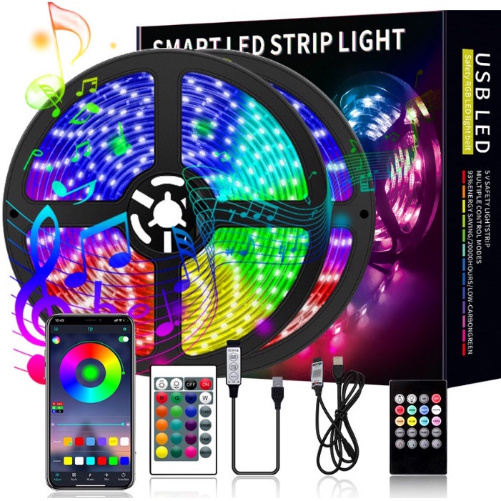 Decorative Led Lights Change Color GRB Decorative Lights 2M Bluetooth ...