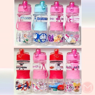 400ml Cartoon Portable Baby Leak Proof Straw Water Bottle Sippy Cup with  Lanyard