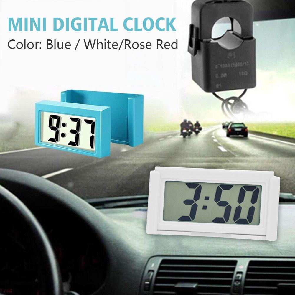 Mini Car Dashboard Digital Clock Vehicle SelfAdhesive Clock With LCD