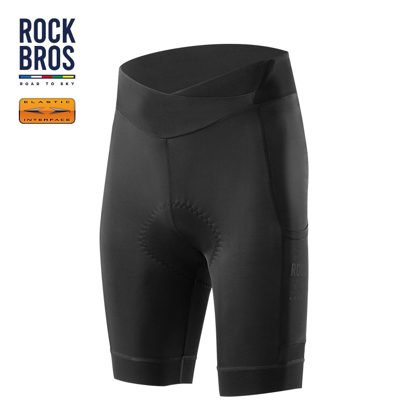 ROCKBROS Women's High Waisted Cycling Shorts With Side Pockets - Summer Bike Shorts With Padding & Reflective Logo