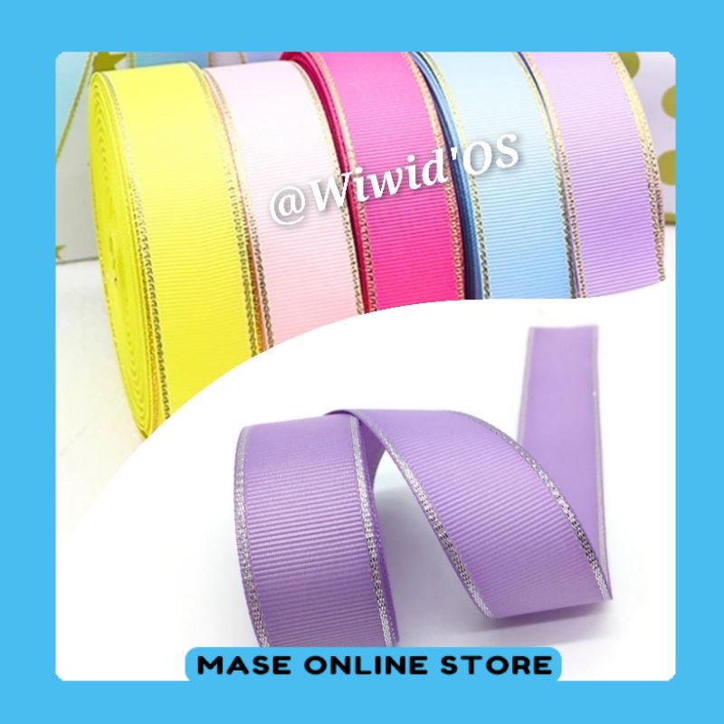 MST (1 meter) GROSGRAIN RIBBON LIST SILVER THREAD 1 cm MASESTORE ...