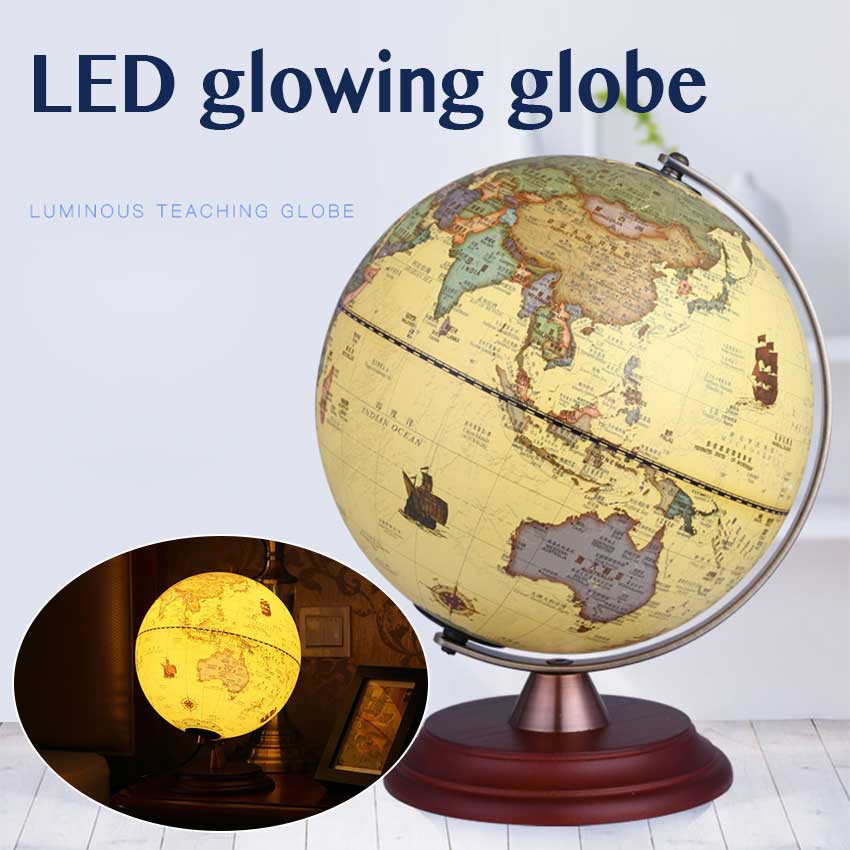 23CM LED Light World Earth Globe Map Geography Educational Toy Luminous