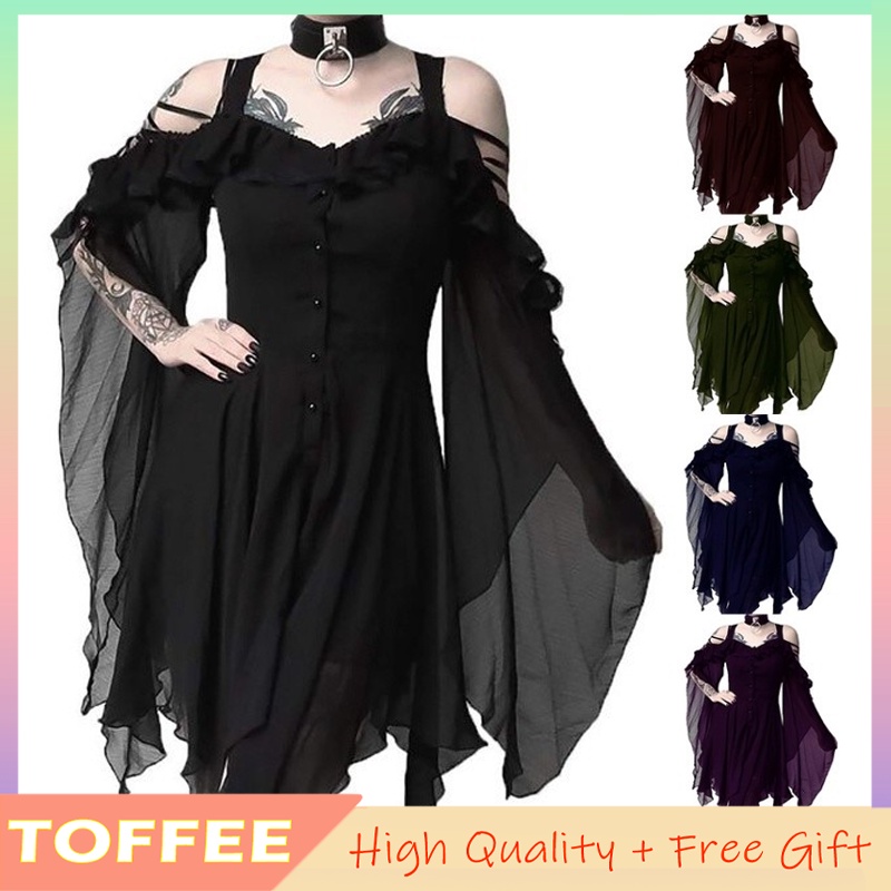 5Colors Gothic Retro Queen Medieval Princess Sling Evening Dress For ...