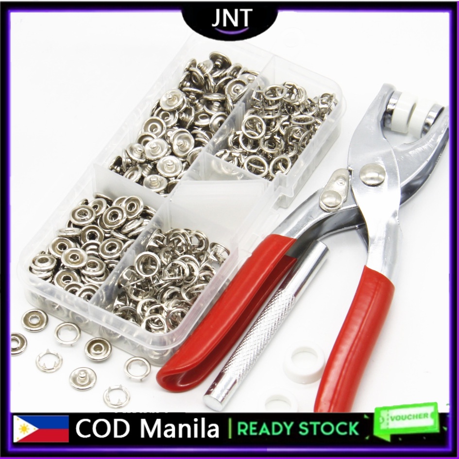 9.5mm NoSew Stainless Steel Snap Fastener Buttons Gripper Plier Tool Kit for DIY Crafts Clothes