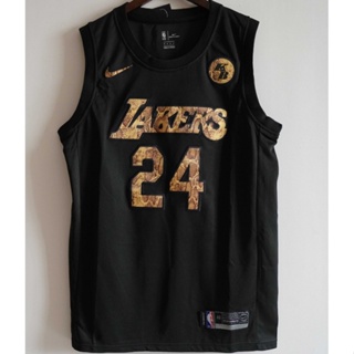 Men's los angeles lakers Kobe Bean Bryant 24 city edition jersey gold  swingman basketball shirt black