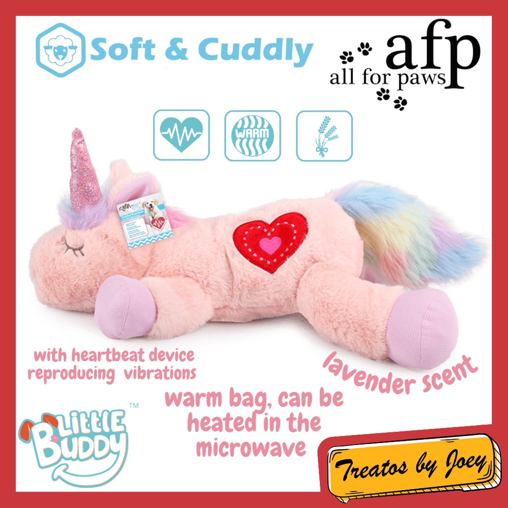 All For Paws AFP PUPS WARM UNICORN HEARTBEAT Heating Dog Toy Cute Puppy ...