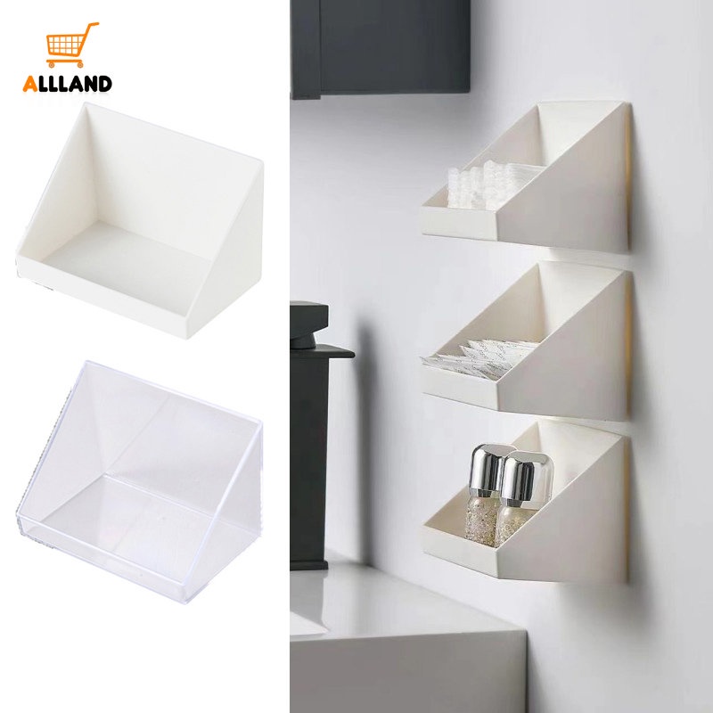 Japanese Style Simple Wall Mounted Slanted Storage Box/ Desktop PP