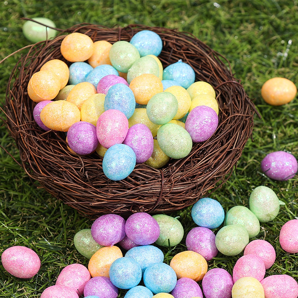80Pcs Form Easter Eggs Happy Easter Decorations Painted Bird Pigeon ...