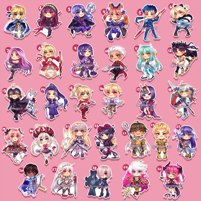 Fatestaynight stickers 30 different photo silk presses, fate grand ...