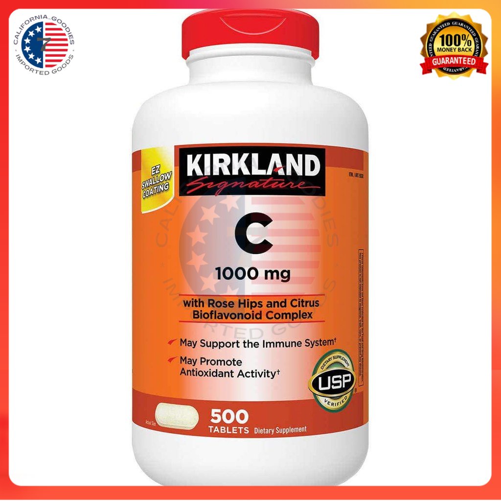 Kirkland Vitamin C 1000 mg with Rose Hips & Citrus Bioflavonoid Complex 500 tablets Shopee